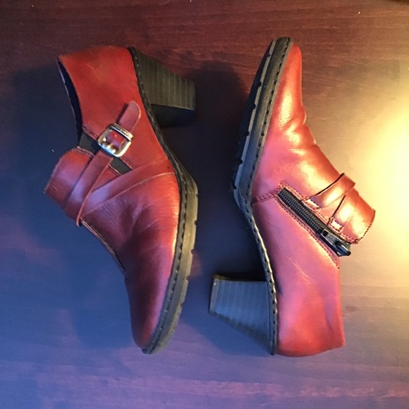 Burgundy slip on block heels, Rieker Sz EU37 - Picture 1 of 12